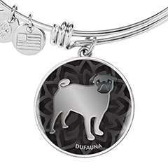  DuFauna Designs - Pug Silhouette Bracelets
